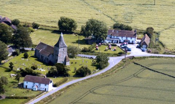Aerial view of St Mary in the Marsh